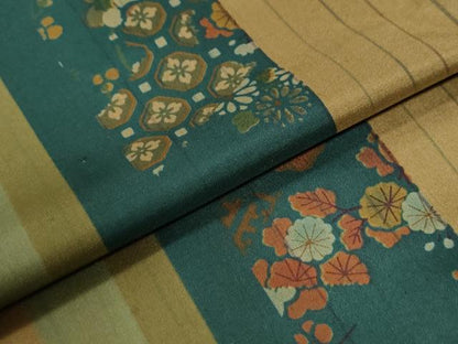 平和屋着物●訪問着　本場染大島紬　吉祥花間道　正絹　逸品　CABG0749yc