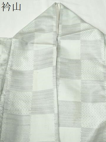 平和屋着物●本場大島紬　白大島　市松吉祥文　正絹　逸品　CABG0753yc