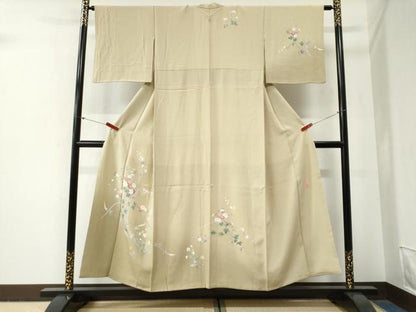 平和屋着物●京加賀友禅　百貫達雄　訪問着　草花文　暈し染め　正絹　逸品　CABG0754yc