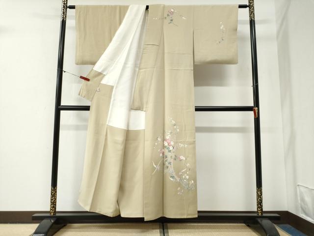 平和屋着物●京加賀友禅　百貫達雄　訪問着　草花文　暈し染め　正絹　逸品　CABG0754yc