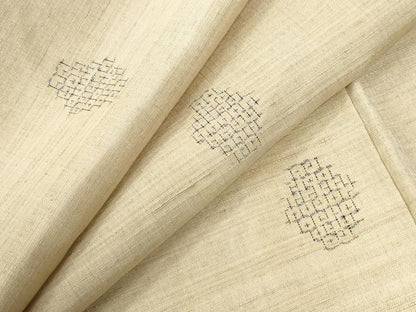 平和屋着物●結城紬　80亀甲　飛び亀甲柄　吉祥文　正絹　逸品　CABG0756yc