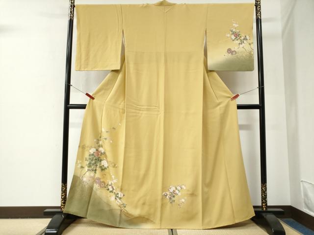 平和屋着物●訪問着　鼓牡丹花文　暈し染め　金彩　やまと誂製　正絹　逸品　CABG0757yc