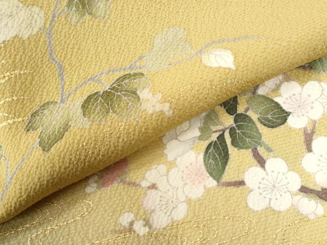 平和屋着物●訪問着　鼓牡丹花文　暈し染め　金彩　やまと誂製　正絹　逸品　CABG0757yc