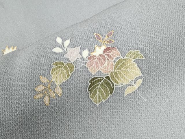 平和屋着物●訪問着　駒刺繍　草花文　金彩　正絹　逸品　CABG0762yc