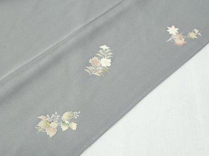 平和屋着物●訪問着　駒刺繍　草花文　金彩　正絹　逸品　CABG0762yc