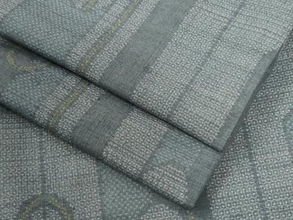 平和屋着物●結城紬　100亀甲　エ霞文　正絹　逸品　CABG0763yc