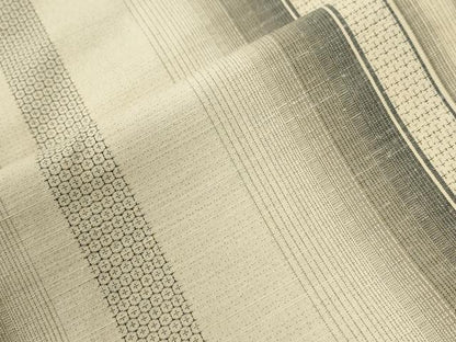 平和屋着物●上質な紬　100亀甲　縞　ロング丈　正絹　逸品　未使用　CABG0764yc