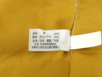平和屋着物●上質な紬　100亀甲　縞　ロング丈　正絹　逸品　未使用　CABG0764yc