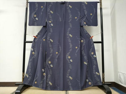平和屋着物●上質な小紋　舞桜花丸文　金彩　正絹　逸品　CABG0767yc