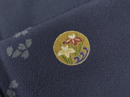 平和屋着物●上質な小紋　舞桜花丸文　金彩　正絹　逸品　CABG0767yc