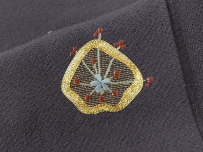 平和屋着物●訪問着　総駒刺繍　槍梅文　正絹　逸品　CABG0768yc