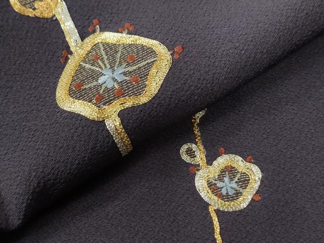 平和屋着物●訪問着　総駒刺繍　槍梅文　正絹　逸品　CABG0768yc