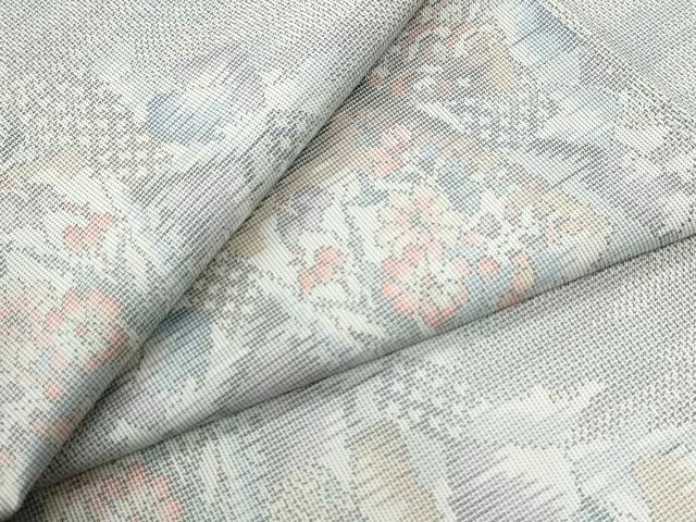 平和屋着物●本場大島紬　白大島　9マルキ　色紙吉祥花文　正絹　逸品　未使用　CABG0769yc