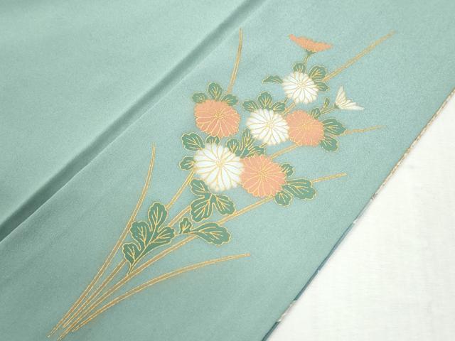 平和屋着物●訪問着　駒刺繍　牡丹草花文　暈し染め　金彩　正絹　逸品　CABG0770yc
