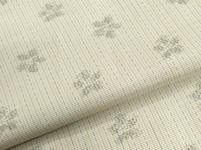 平和屋着物●本場大島紬　間道　舞花文　正絹　逸品　CABG0771yc