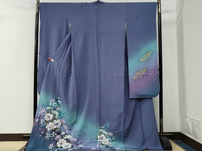 平和屋着物●豪華振袖　草花文　暈し染め　金彩　正絹　逸品　CABG0773yc