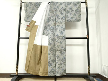 平和屋着物●本場大島紬　7マルキ　総絣　枝花文　正絹　逸品　CABG0777yc