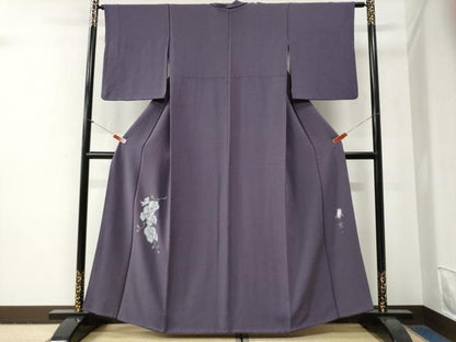 平和屋着物●東京友禅　菅有鬼一　色留訪問着　胡蝶蘭　金彩　正絹　逸品　CABG0778yc