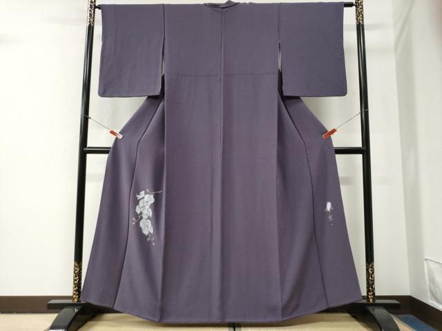 平和屋着物●東京友禅　菅有鬼一　色留訪問着　胡蝶蘭　金彩　正絹　逸品　CABG0778yc