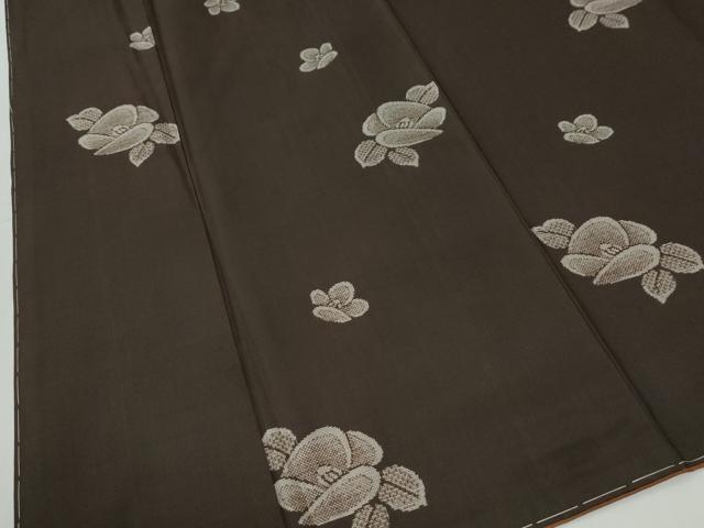 平和屋着物●本場大島紬　9マルキ　地空き　椿　正絹　逸品　未使用　CABG0781yc