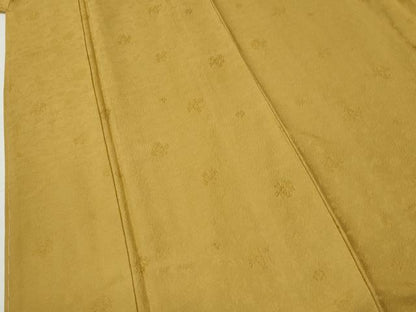 平和屋着物●上質な色無地　四季草姿　更紗花唐草地紋　櫨染色　反端付き　正絹　逸品　未使用　CABG0783yc