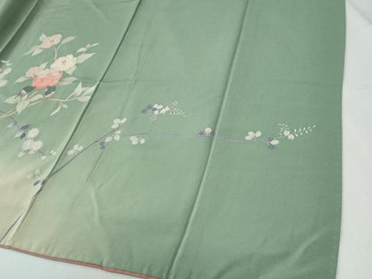 平和屋着物●訪問着　友禅　枝花文　暈し染め　正絹　逸品　CABG0785yc