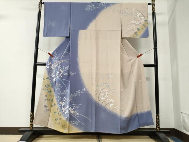 平和屋着物●新匠工芸士会会員　吉田匡廣　訪問着　南天草花文　暈し染め　正絹　逸品　CABG0787yc