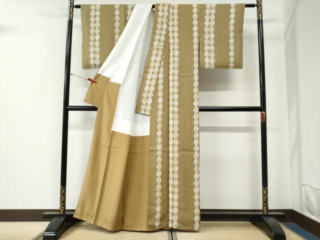 平和屋着物●上質な小紋　型染め　吉祥動物花文　正絹　逸品　未使用　CABG0788yc