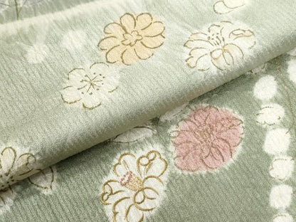 平和屋着物●中国三大刺繍　相良刺繍　訪問着　絞り　舞花文　金彩　正絹　逸品　CABG0791yc