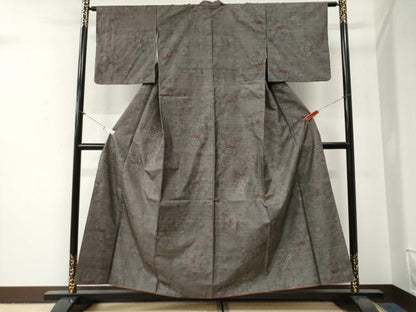 平和屋着物●本場大島紬　9マルキ　牡丹花文　正絹　逸品　CABG0792yc