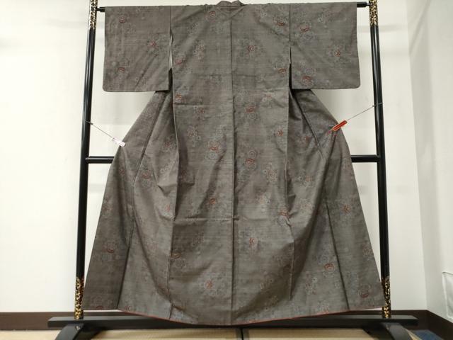 平和屋着物●本場大島紬　9マルキ　牡丹花文　正絹　逸品　CABG0792yc