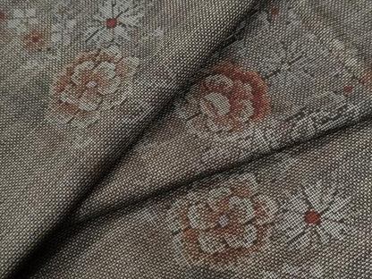 平和屋着物●本場大島紬　9マルキ　牡丹花文　正絹　逸品　CABG0792yc