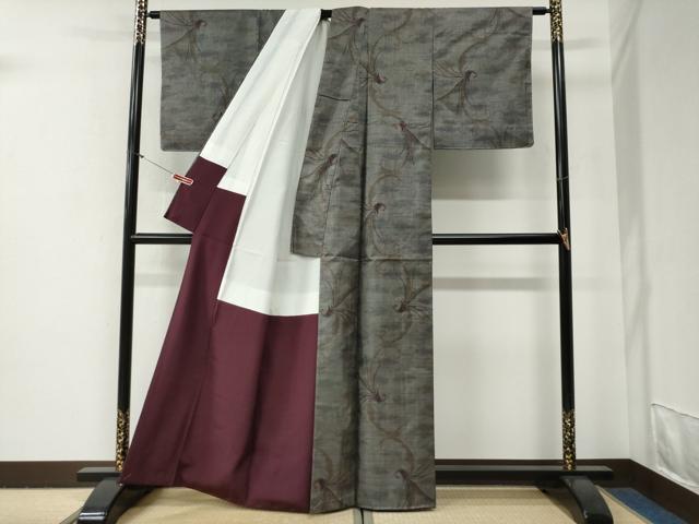 平和屋着物●本場大島紬　9マルキ　鳳凰　正絹　逸品　未使用　CABG0793yc