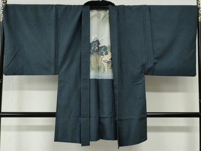 平和屋着物●男性　本場大島紬　アンサンブル　100亀甲　総詰め　キングサイズ　正絹　逸品　CABG0796yc