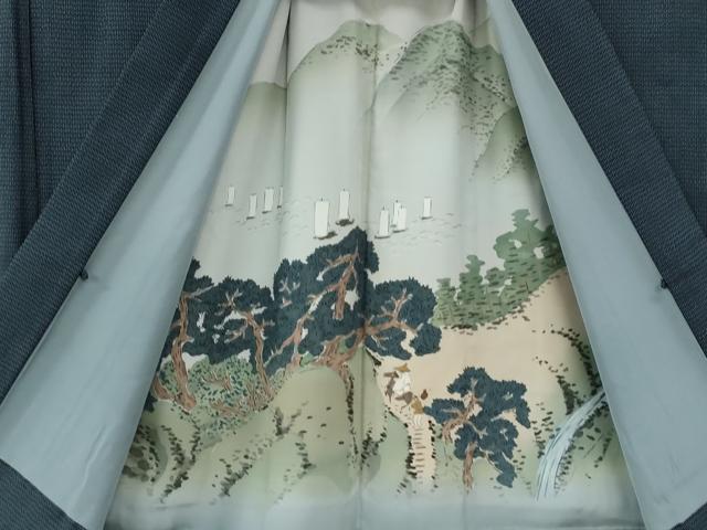 平和屋着物●男性　本場大島紬　アンサンブル　100亀甲　総詰め　キングサイズ　正絹　逸品　CABG0796yc