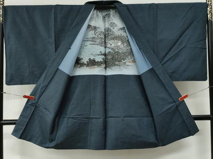 平和屋着物●男性　本場大島紬　アンサンブル　100亀甲　総詰め　正絹　逸品　CABG0797yc
