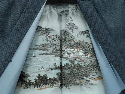 平和屋着物●男性　本場大島紬　アンサンブル　100亀甲　総詰め　正絹　逸品　CABG0797yc