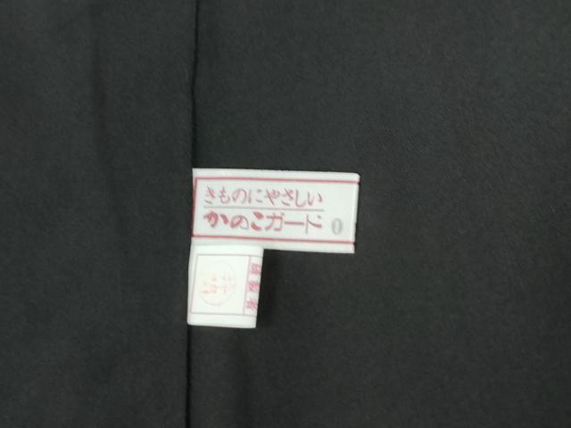 平和屋着物●上質な紬　縞　黒地　正絹　逸品　CABG0798yc