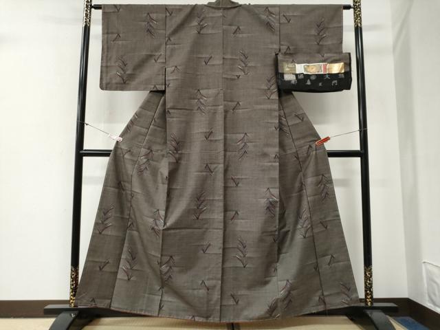 平和屋着物●都喜ヱ門　本場大島紬　7マルキ　泥染め　おとめ心　藤絹織物謹製　証紙付き　正絹　逸品　未使用　CABG0799yc