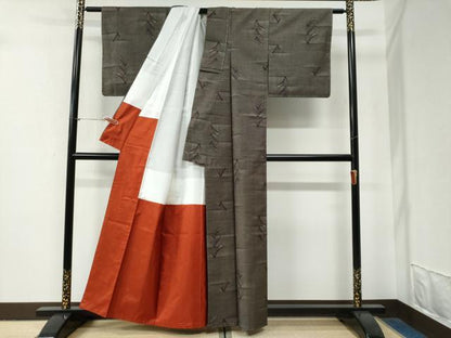 平和屋着物●都喜ヱ門　本場大島紬　7マルキ　泥染め　おとめ心　藤絹織物謹製　証紙付き　正絹　逸品　未使用　CABG0799yc