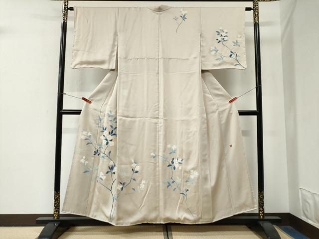 平和屋着物●訪問着　友禅　作家物　枝花文　正絹　逸品　未使用　CABG0803yc