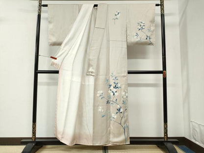 平和屋着物●訪問着　友禅　作家物　枝花文　正絹　逸品　未使用　CABG0803yc
