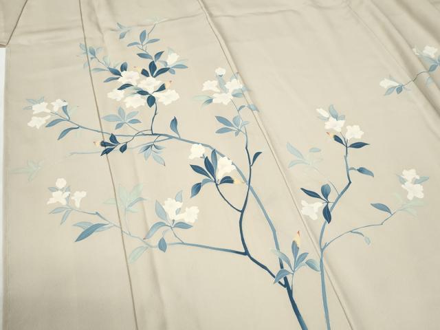 平和屋着物●訪問着　友禅　作家物　枝花文　正絹　逸品　未使用　CABG0803yc