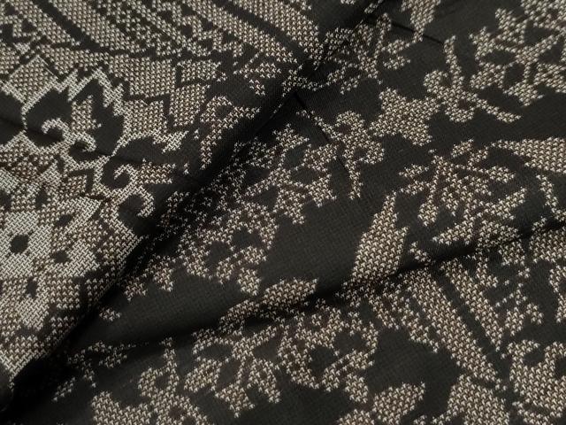 平和屋着物●本場大島紬　9マルキ　切嵌吉祥花唐草文　正絹　逸品　CABG0807yc