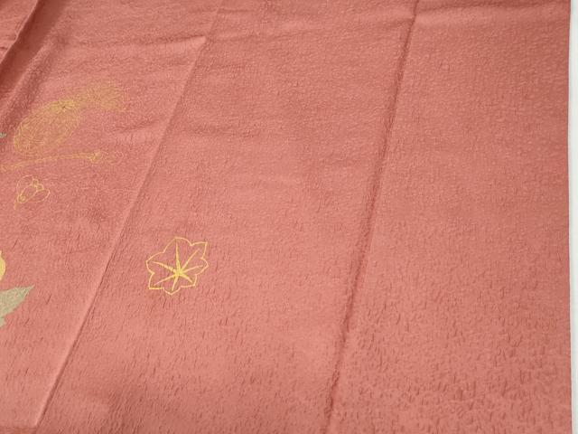 平和屋着物●豪華振袖　刺繍　毬牡丹花文　金彩　正絹　逸品　CABG0808yc