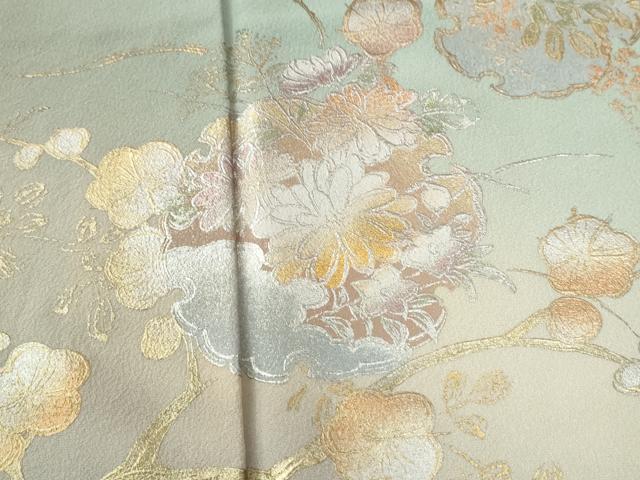 平和屋着物●金彩友禅　卓越技能者・名工・和田光正　訪問着　流水雪輪枝花文　暈し染め　金銀彩　正絹　逸品　CABG0809yc