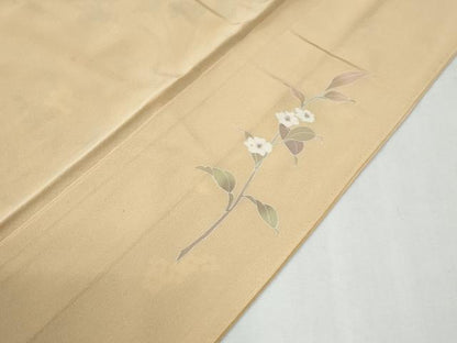平和屋着物●訪問着　友禅　作家物　枝花文　暈し染め　ロング丈　正絹　逸品　未使用　CABG0815yc