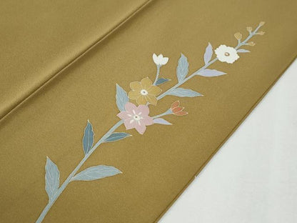 平和屋着物●訪問着　作家物　駒刺繍　鳳凰草花文　蛍暈し　金彩　正絹　逸品　CABG0818yc