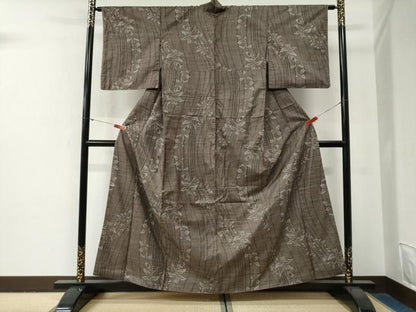 平和屋着物●本場大島紬　7マルキ　枝花文　正絹　逸品　CABG0821yc