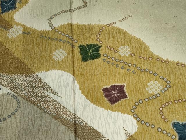 平和屋着物●訪問着　道長舞花文　暈し染め　御召縮緬　正絹　逸品　CABG0826yc
